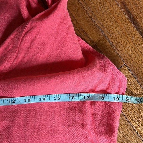 C&C California | Sleeveless 100% Linen Dress w. Collar in Coral Size 10 Summer - Picture 8 of 9